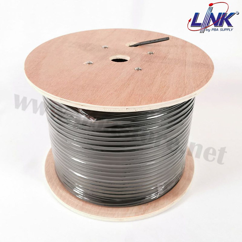 สายLAN CAT5e UTP Cable Outdoor / Drop Wire(แบบมีสลิง) สีดำ (305M/Box